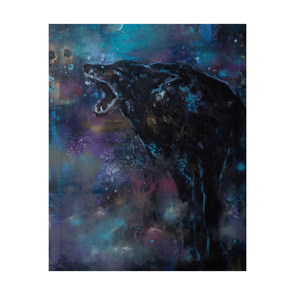 Original Artwork Painting “Black Wolf”
